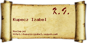 Kupecz Izabel névjegykártya